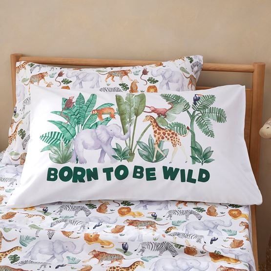 Born To Be Wild Kids Text Pillowcase
