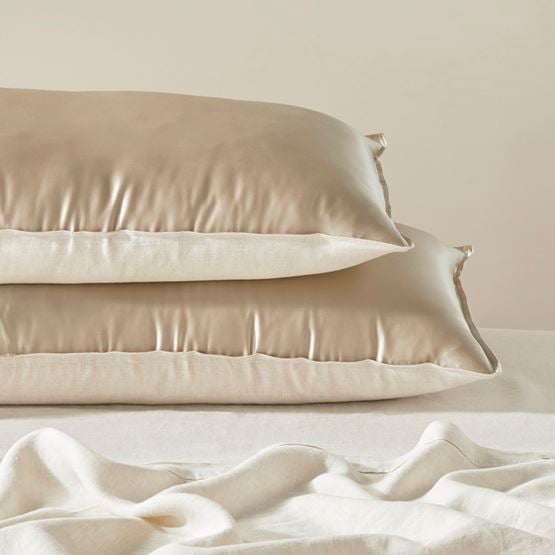 Vintage Washed Linen Silk Linen Pillowcase Pair