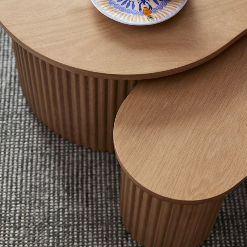 Oak Nesting Coffee Table Set