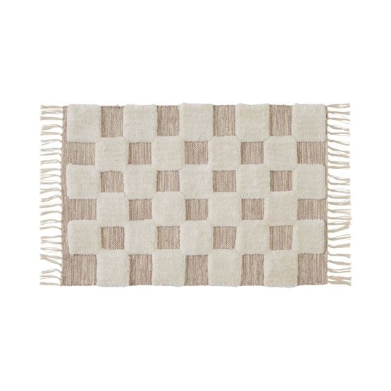 Archie Natural & Ivory Check Indoor Mat