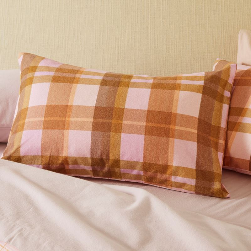Flannelette Printed Melrose Check Spice Quilt Cover Set
