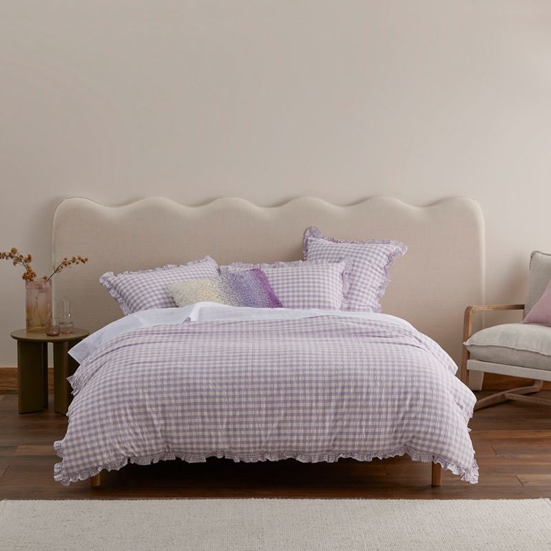 Ruffle Lilac Gingham Pillowcases
