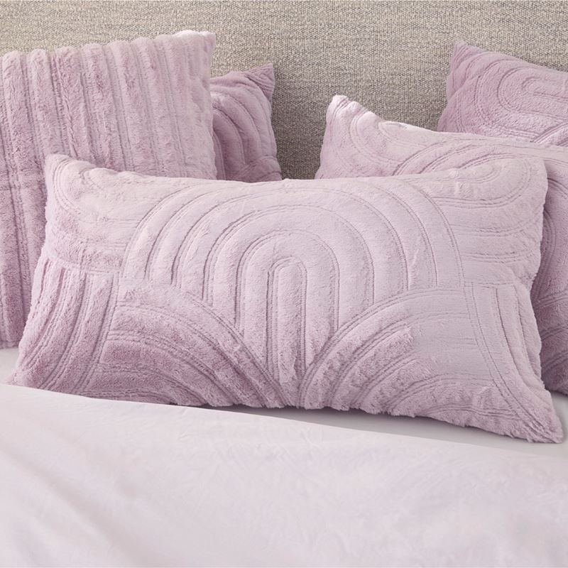 Horizon Faux Fur Lilac Hint Pillowcases