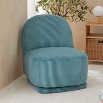 Kai Ocean Blue Cord Swivel Chair