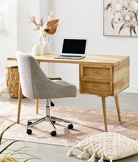 home desk with chair