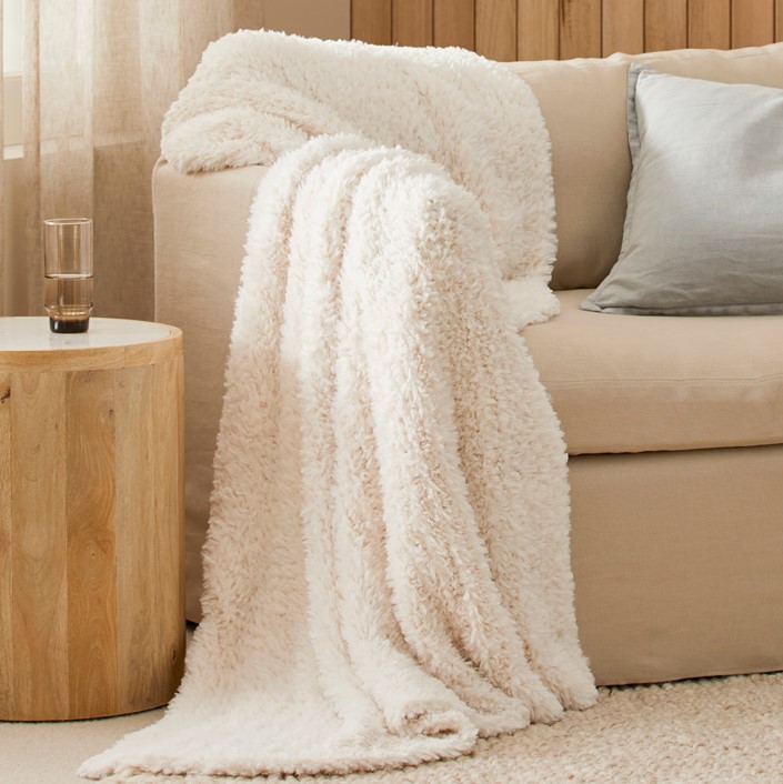 Munich Winter White Feather Yarn Throw Throw s Blankets Adairs