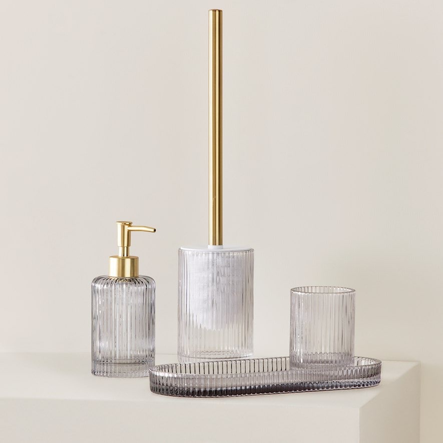 smoke glass bathroom accessories