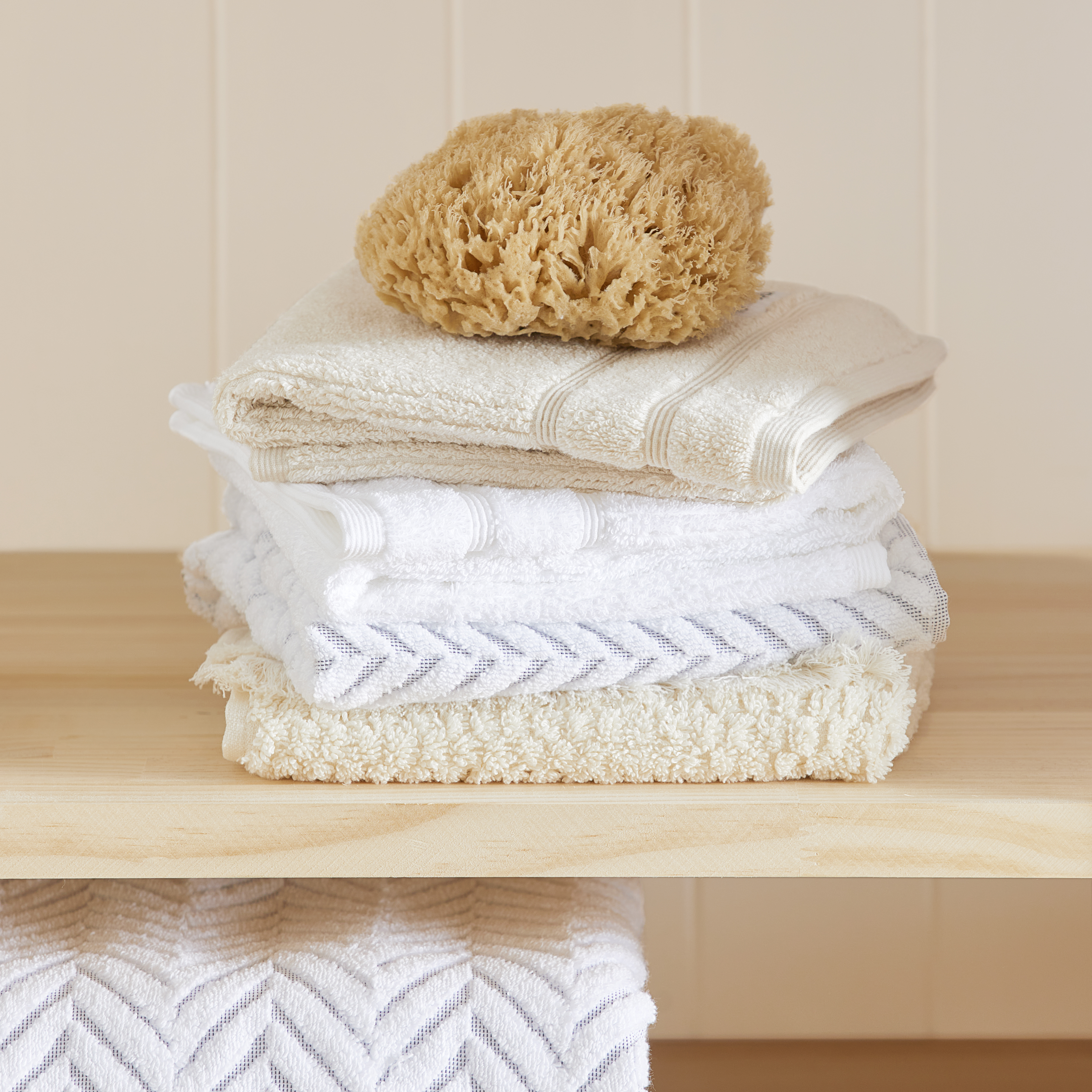 Mimosa White Textured Towel Range Adairs