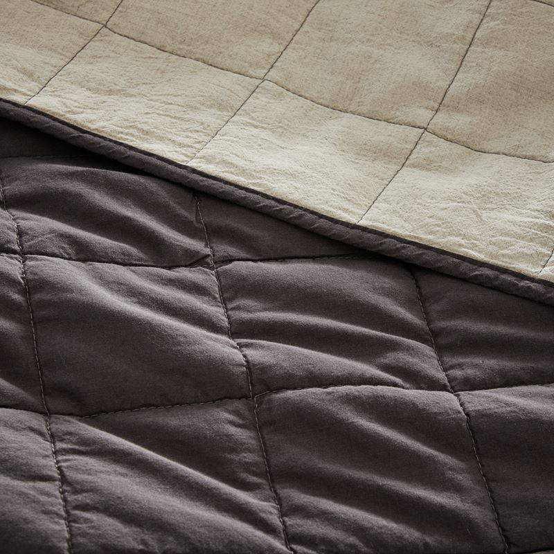 Olsen Natural & Coal Linen Cotton Coverlet Separates | Adairs