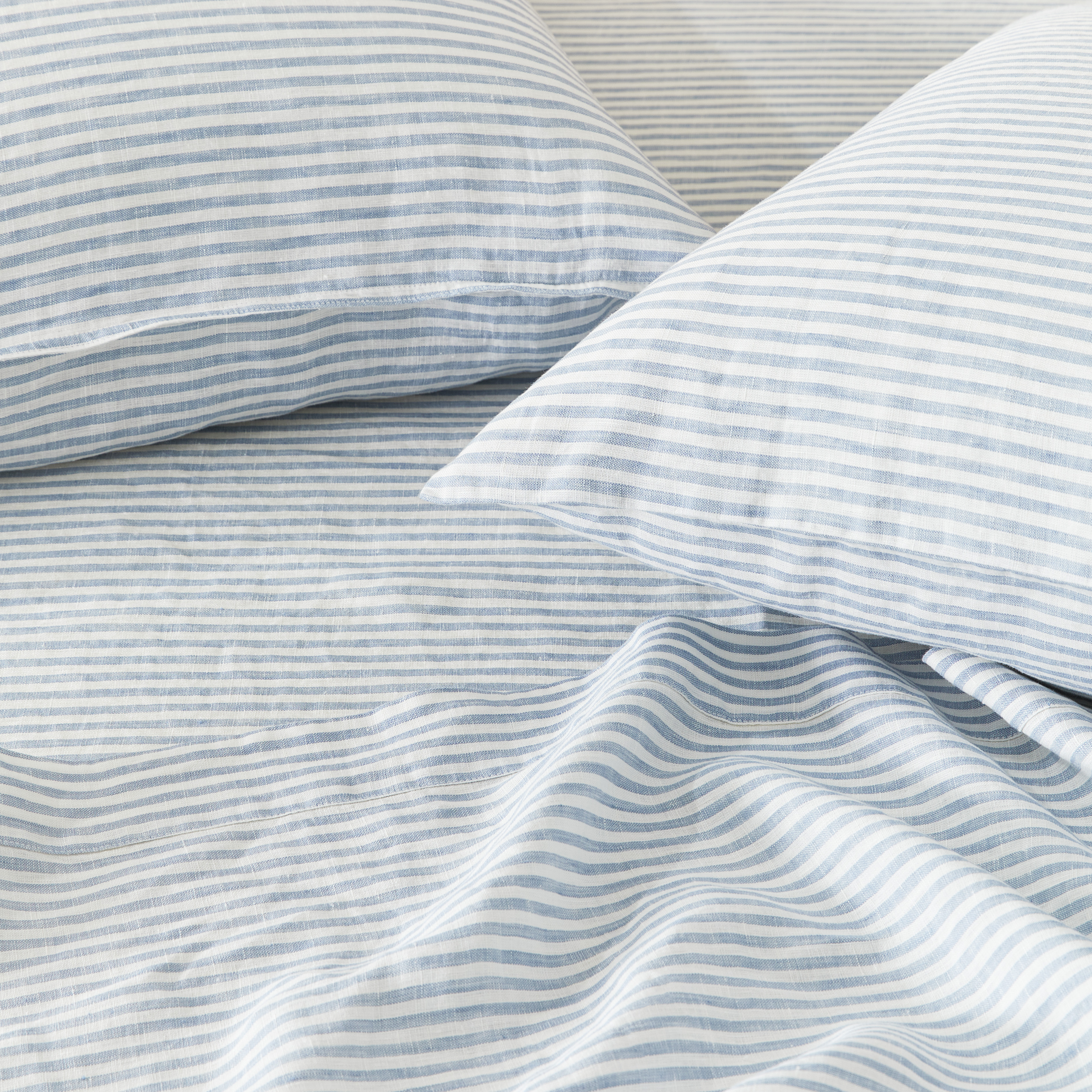 blue striped sheets