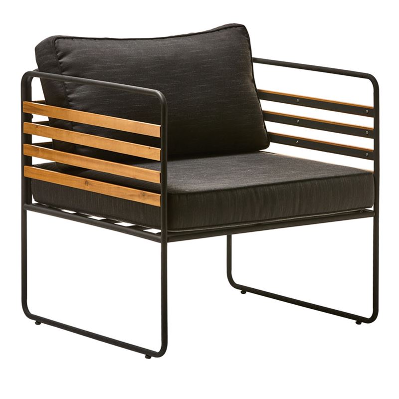 Adairs & | Metal Furniture Chair Torino Black Seater | Charcoal 1 Outdoor