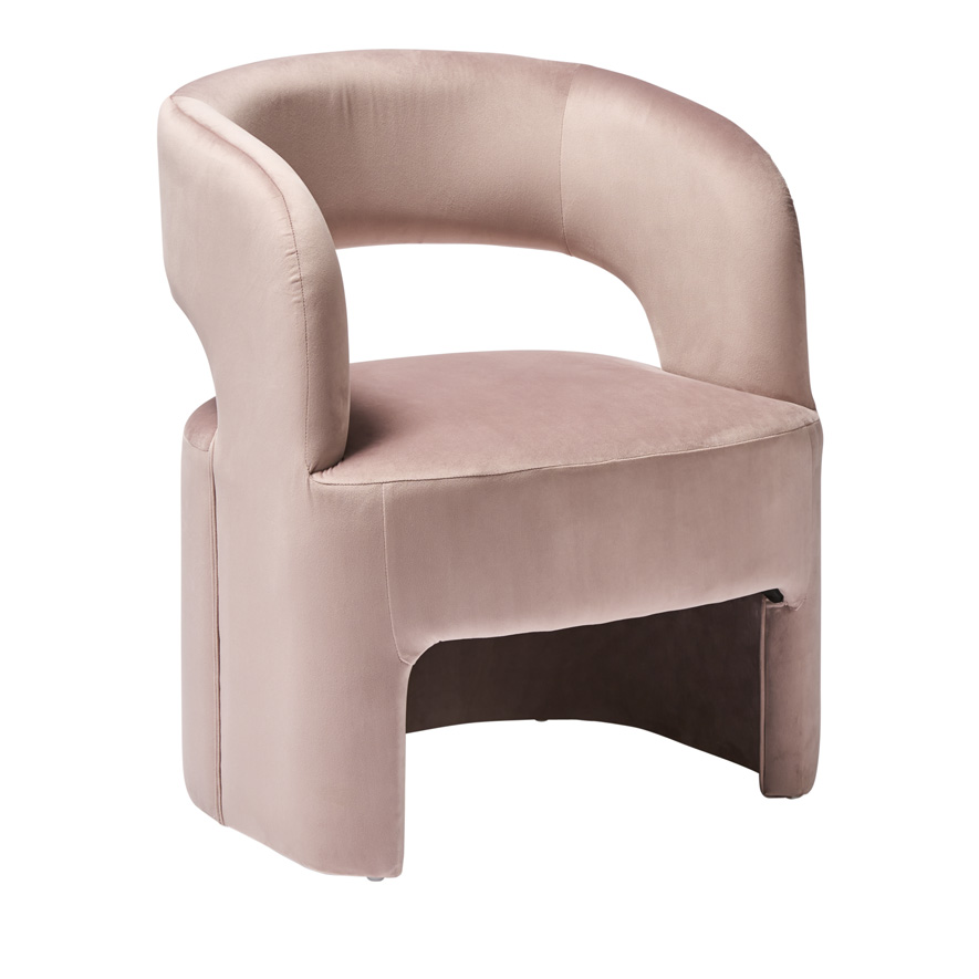 Velvet blush pink discount chair