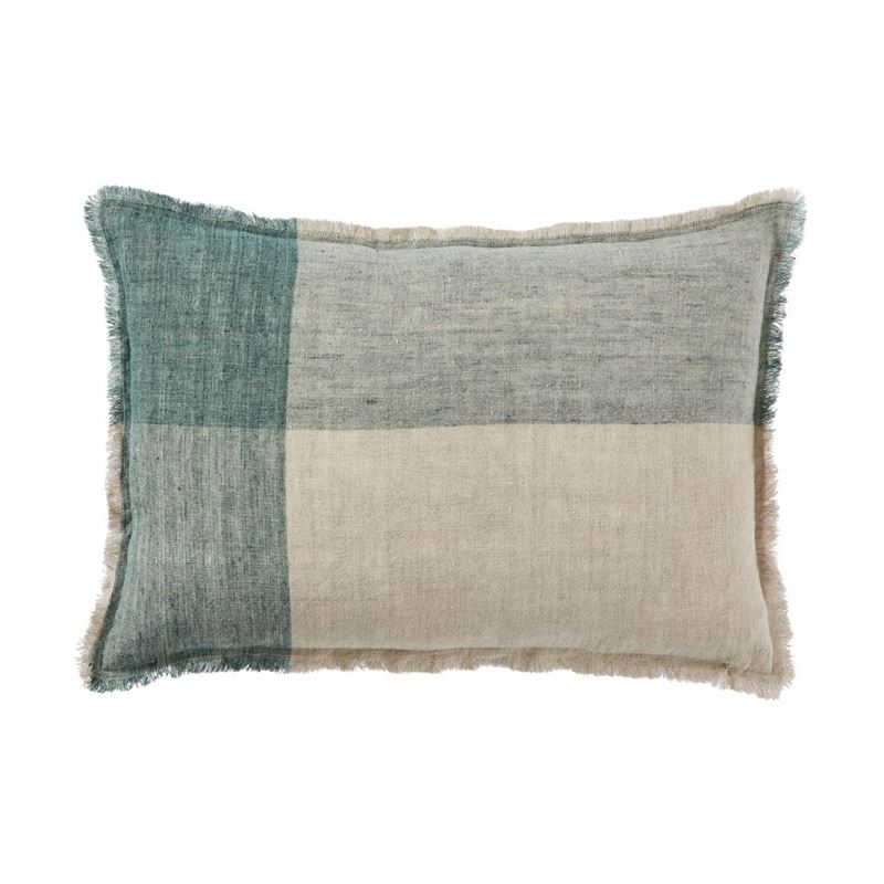Malmo Soft Pine Check Linen Cushion | Adairs