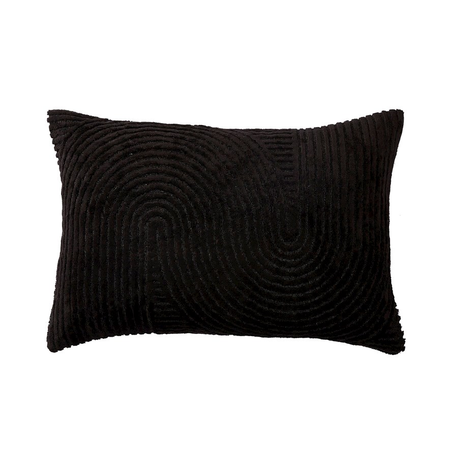 Loreto Black Velvet Cushion | Adairs