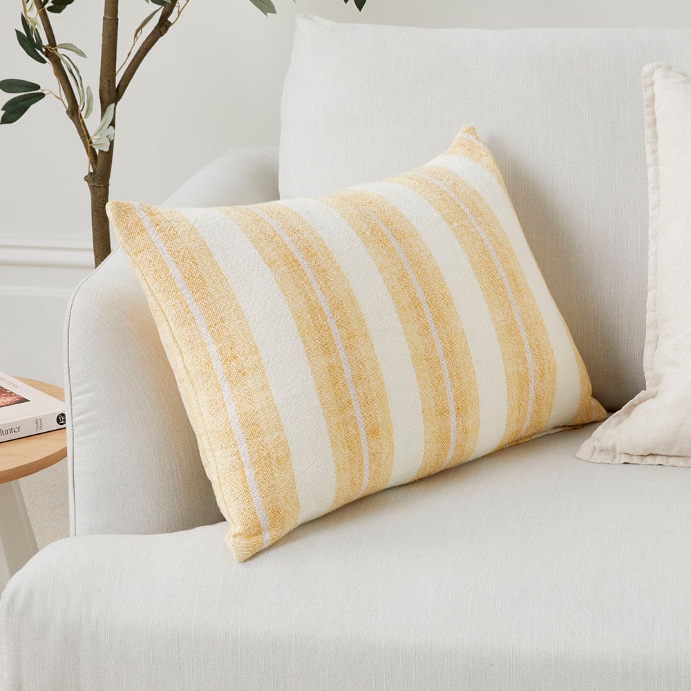 Yellow stripe sale pillow