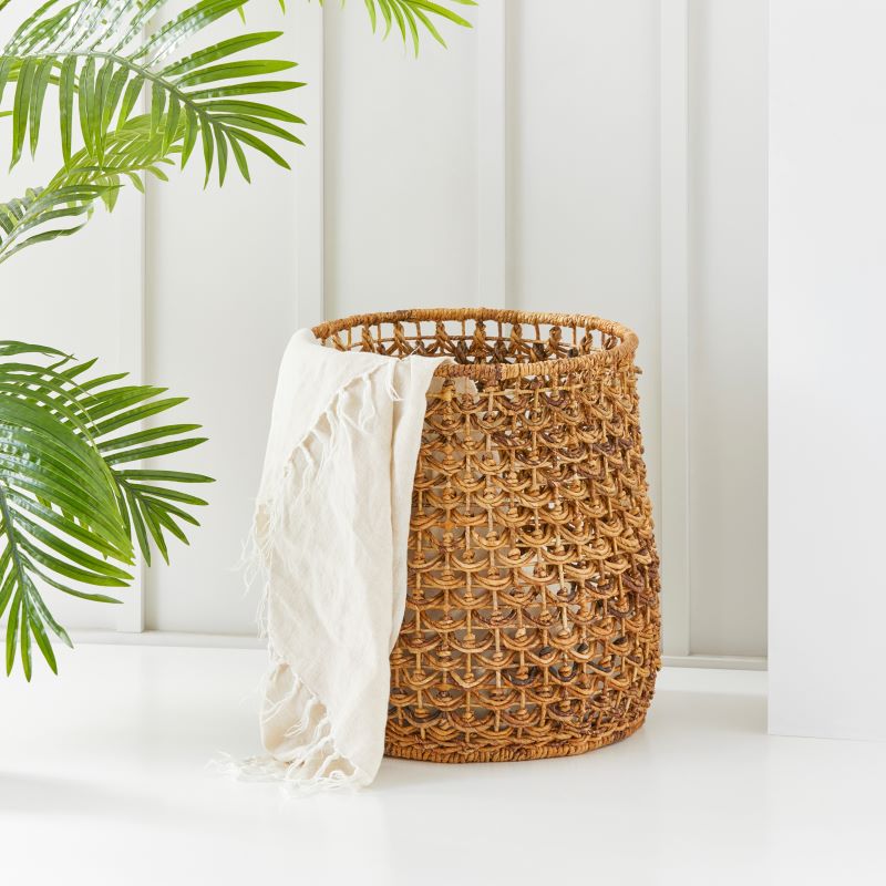 Ubud Dark Natural Belly Scallop Basket | Adairs