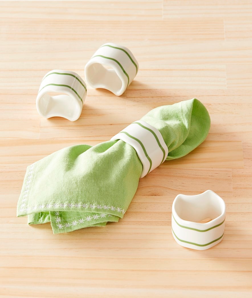 Green 2025 napkin rings