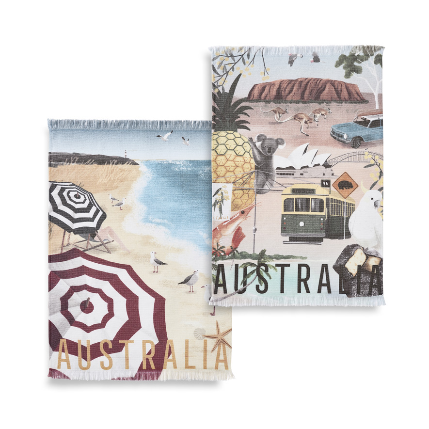 Australian Icon Multi Tea Towel Pack of 2 Homewares Adairs