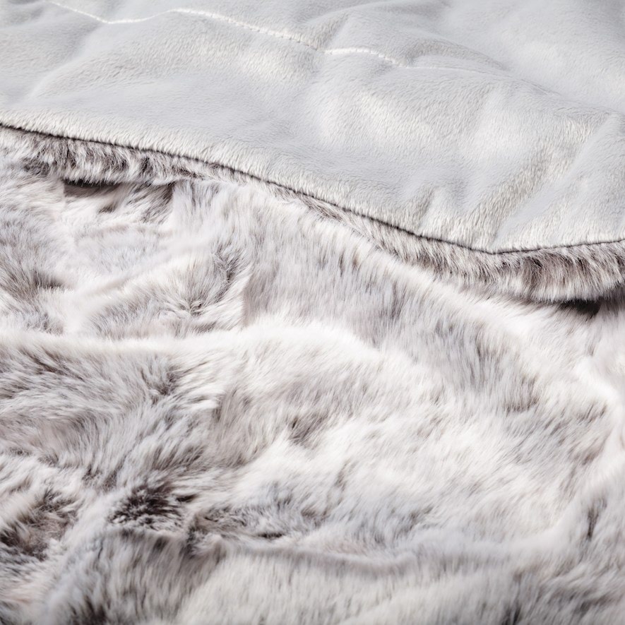 Montana Grey Wolf Fur Blanket Homewares Adairs