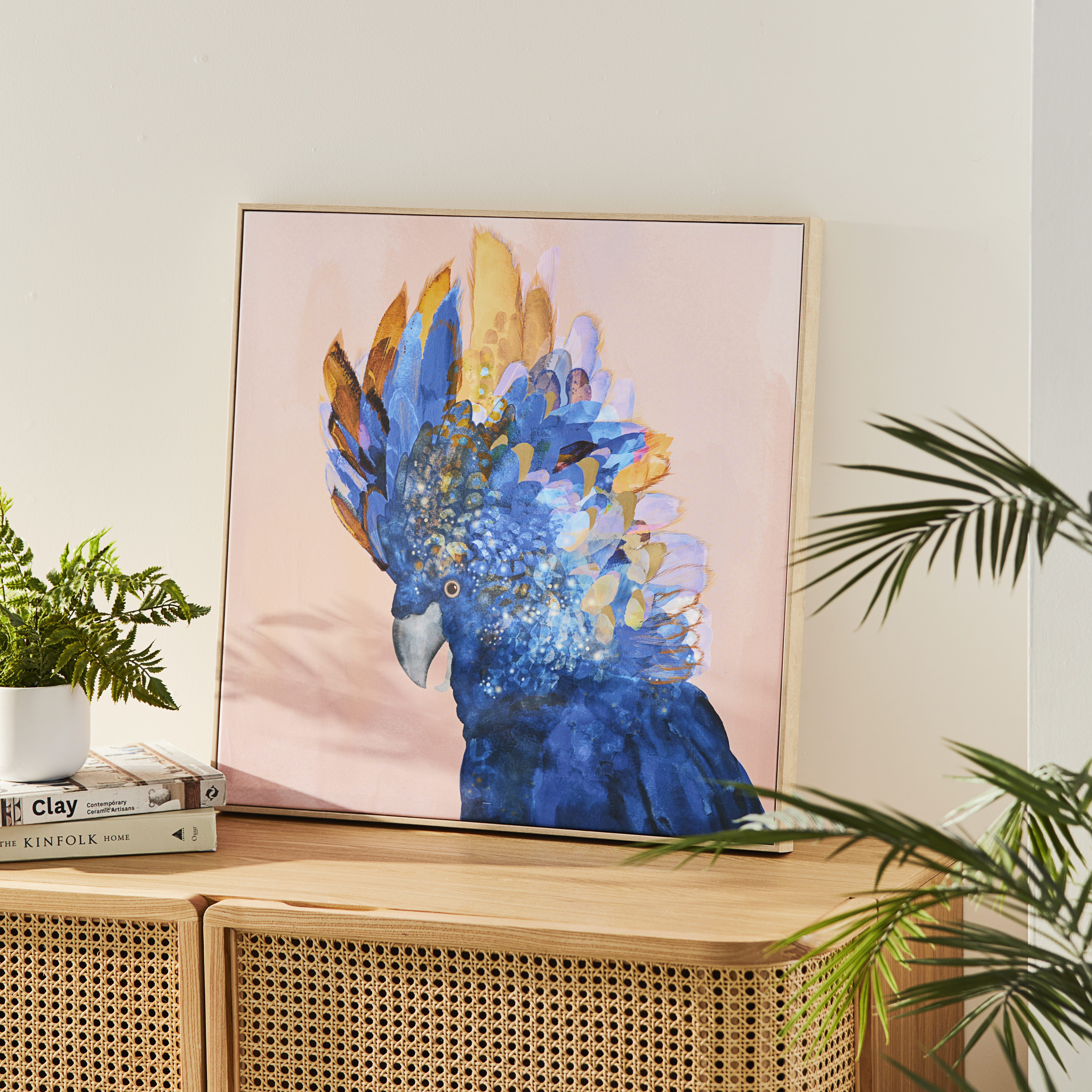 blue cockatoo wall art