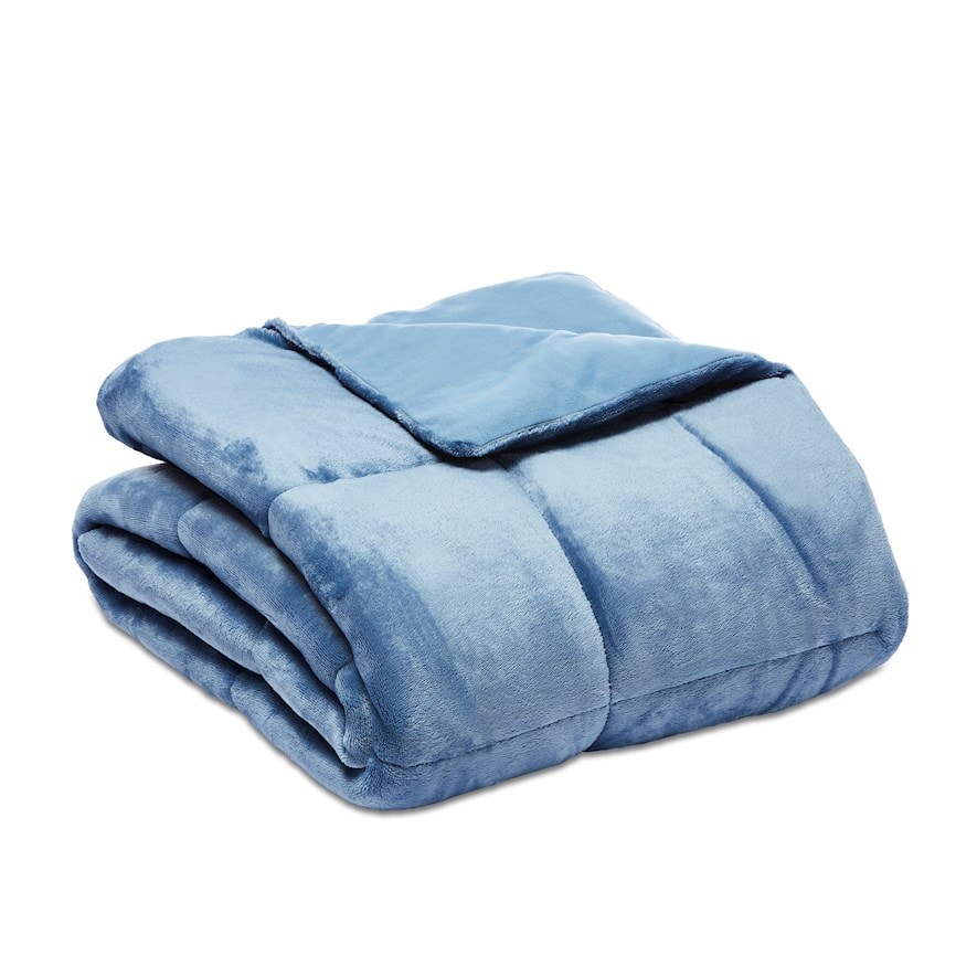 Adairs Kids Super Cuddly Mid Blue Blanket Bedroom Adairs