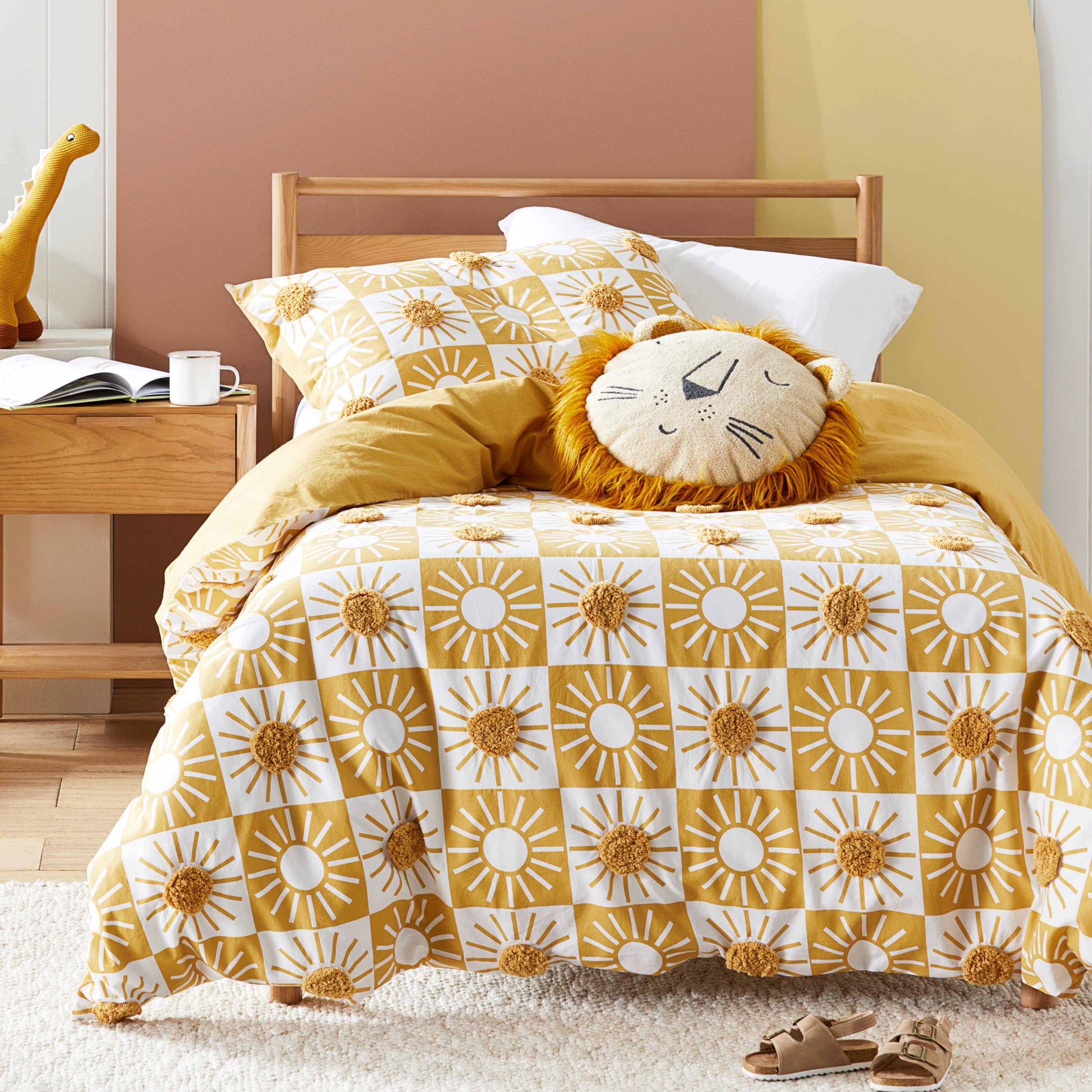 Adairs Kids Sonny Tufted Sunshine Quilt Cover Set Adairs