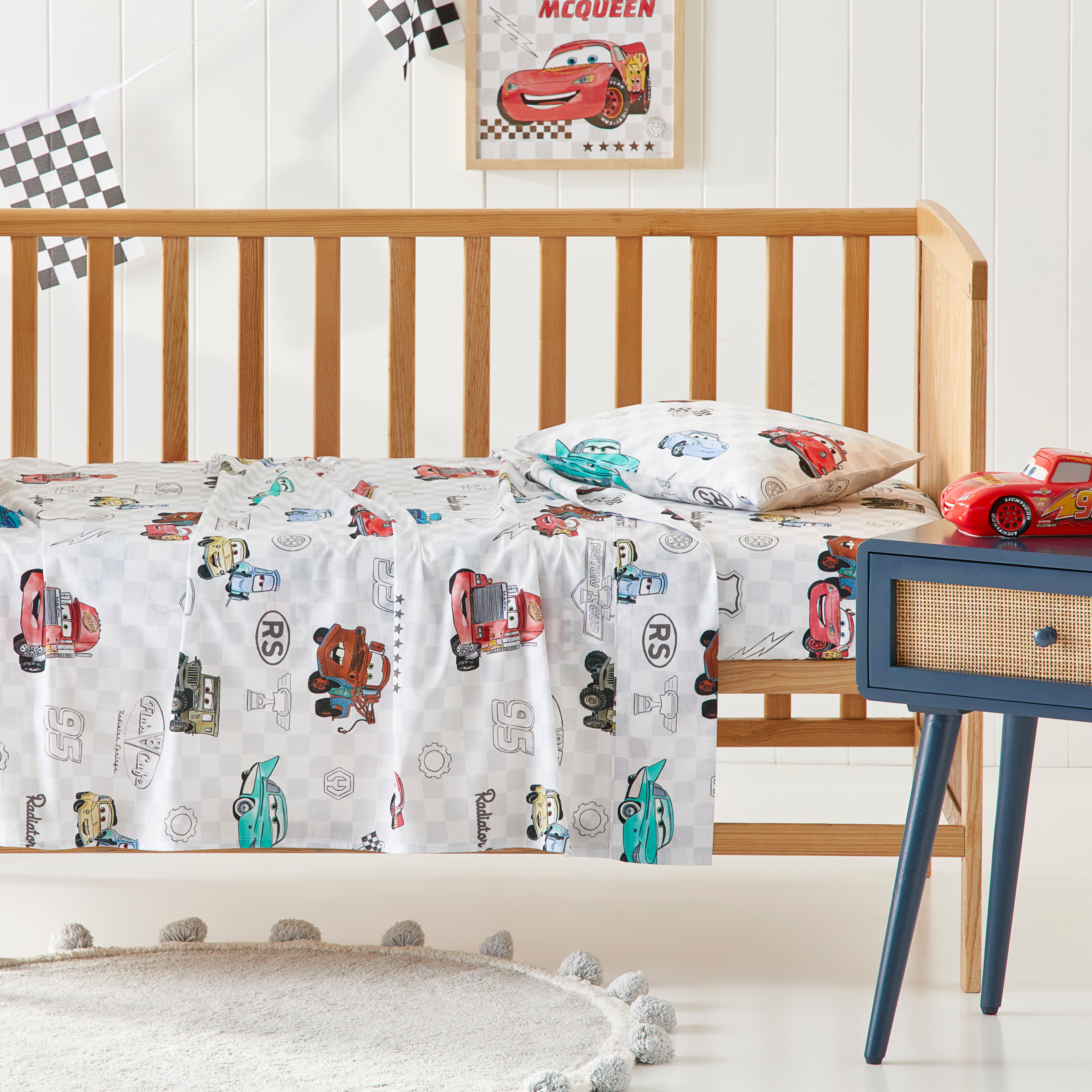 Adairs Kids Disney Pixar Cars Cot Sheet Set Adairs