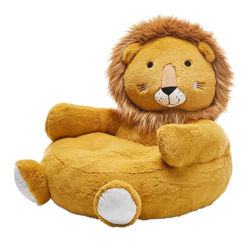 Adairs Kids Animal Tan Lion Cuddle Chair Adairs