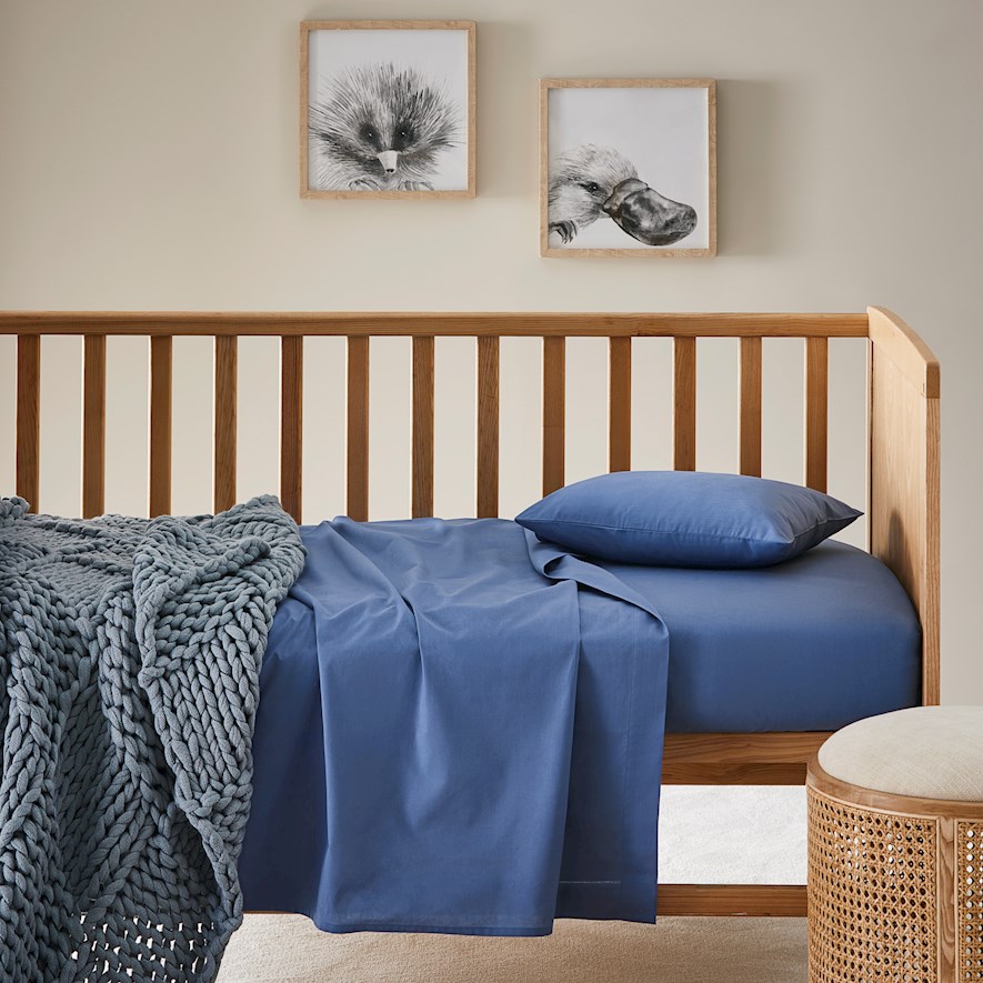 Blue sales cot sheet