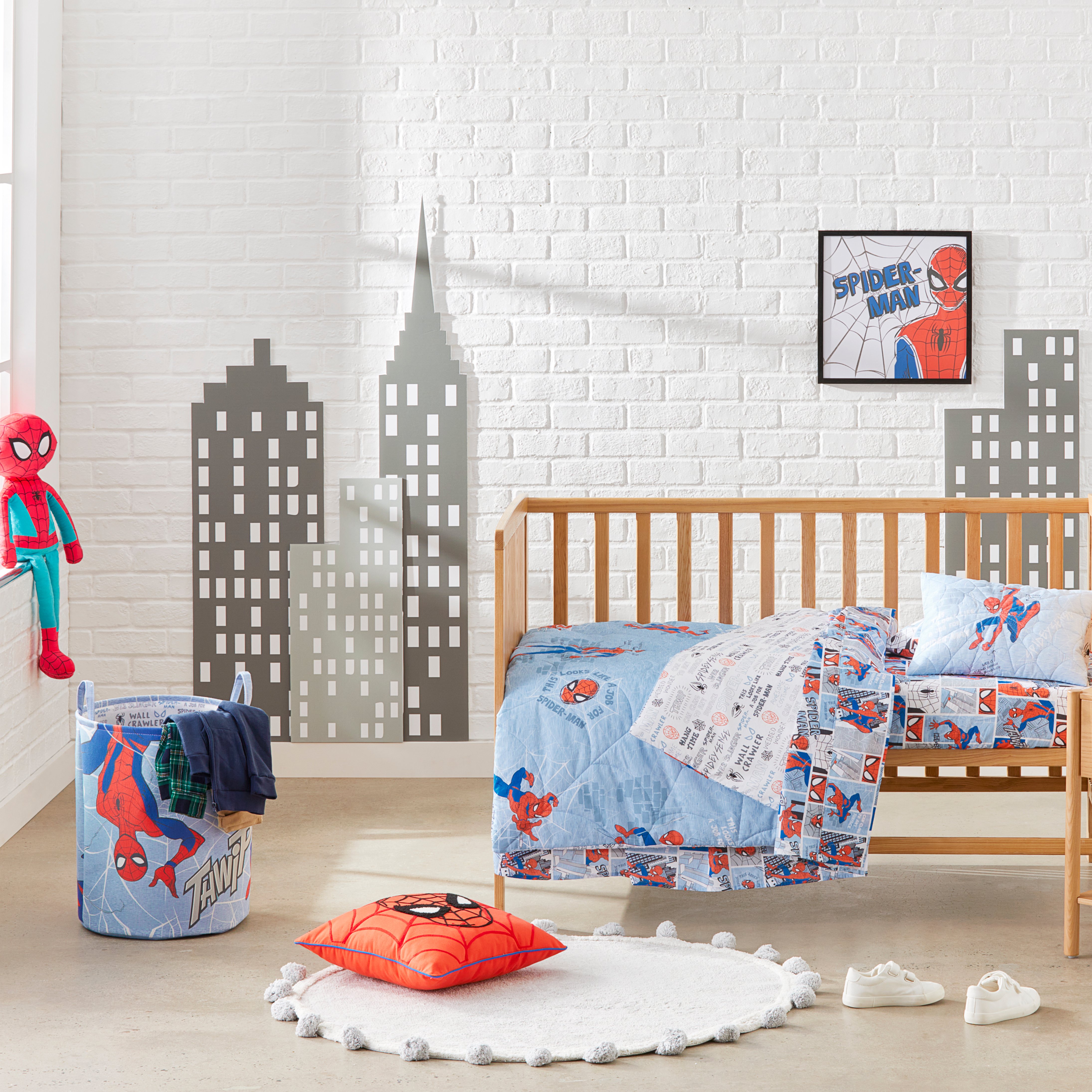 Spiderman crib sale bedding set