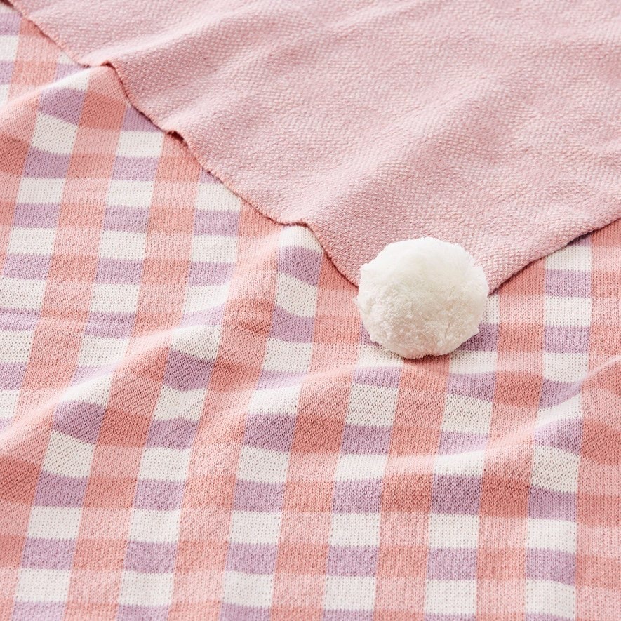 Pink gingham blanket best sale