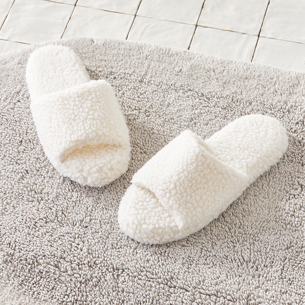 Sherpa Ivory Mule Slippers Bathroom Adairs