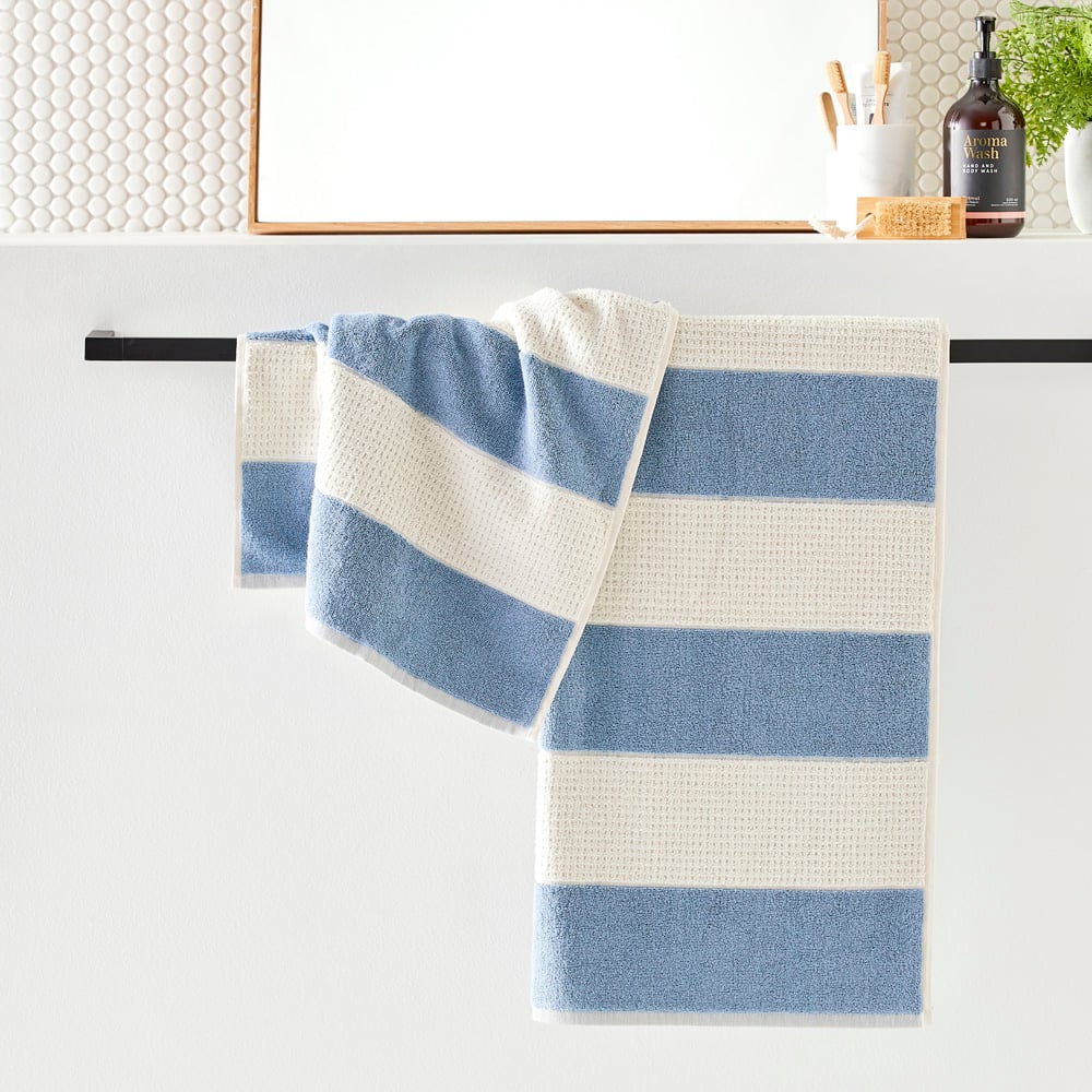 Striped deals bath sheets