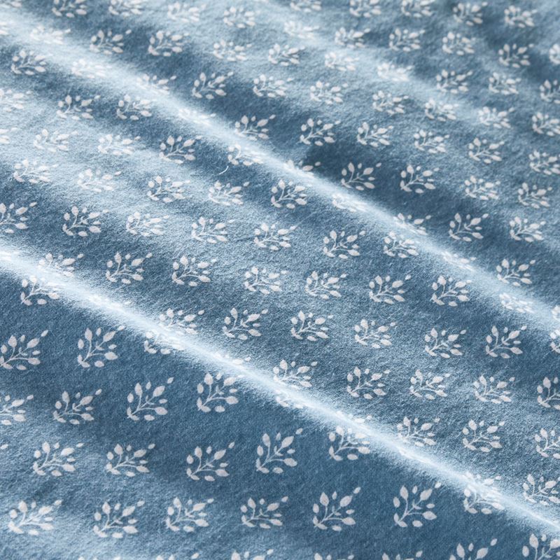 Flannelette Printed Steel Blue Woodblock Quilt Cover Set | Adairs