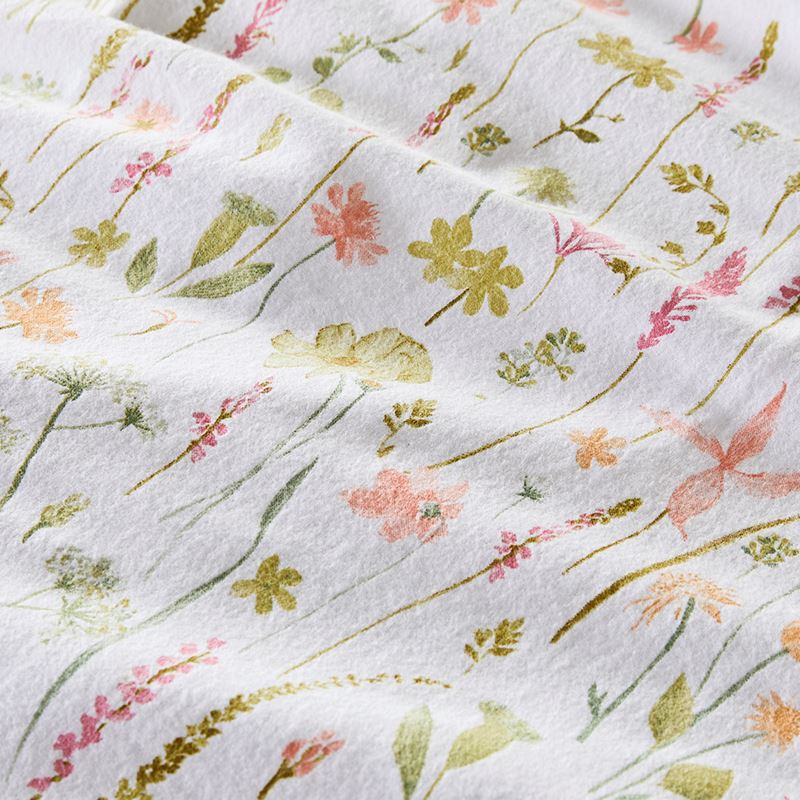 Flannelette Printed Wild Flower White Quilt Cover Set | Adairs