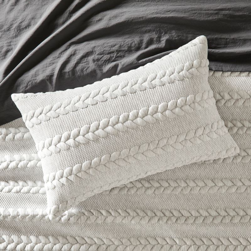 Jersey Cable Grey Quilted Quilt Cover Set