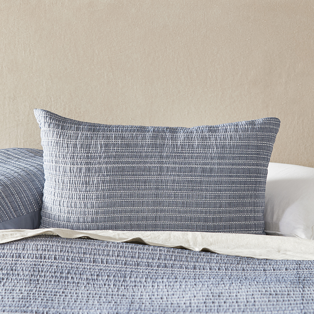 Hayman Chambray Quilted Pillowcases | Adairs