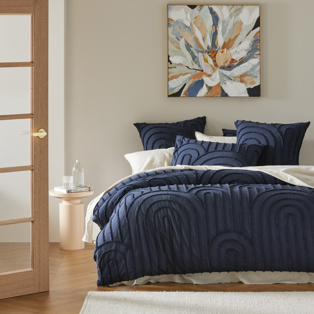 Archie Navy Tufted Quilt Cover Separates Adairs