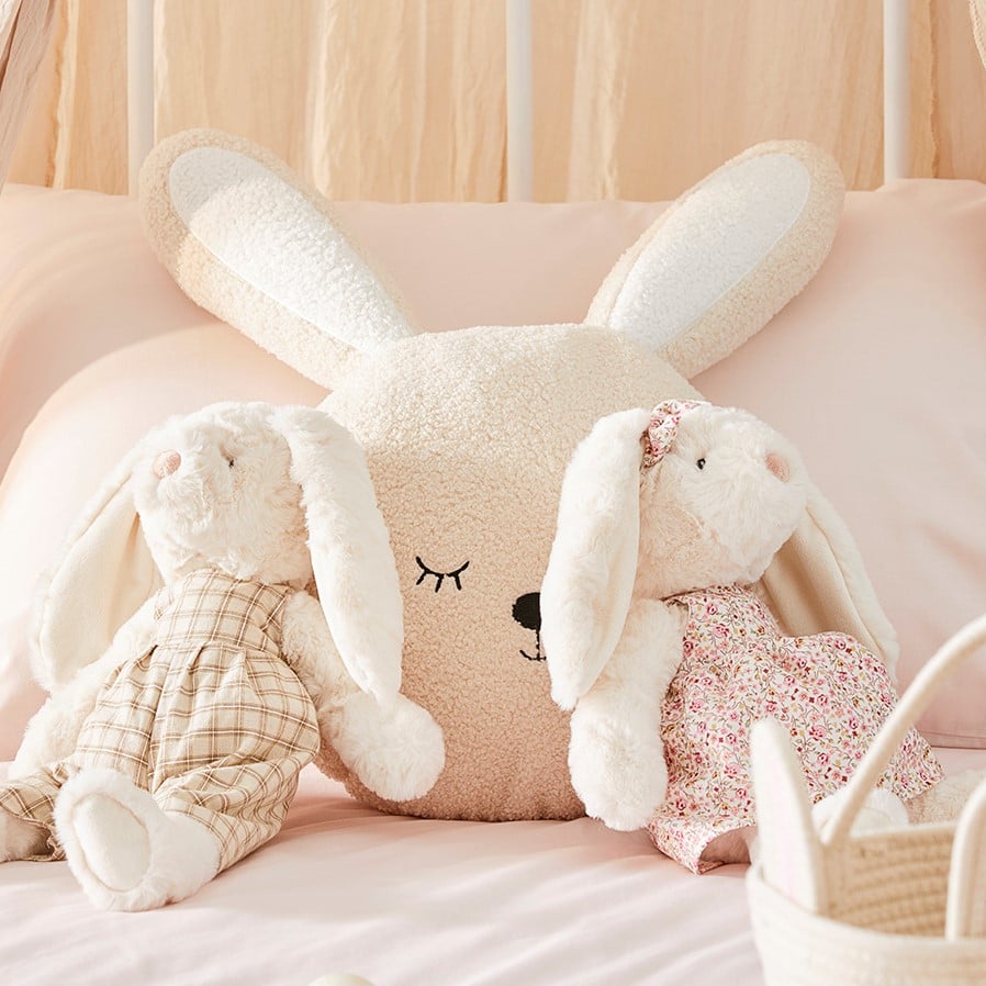 Kids Boucle Natural Sweet Bunny Cushion | Kids Decor | Adairs Kids