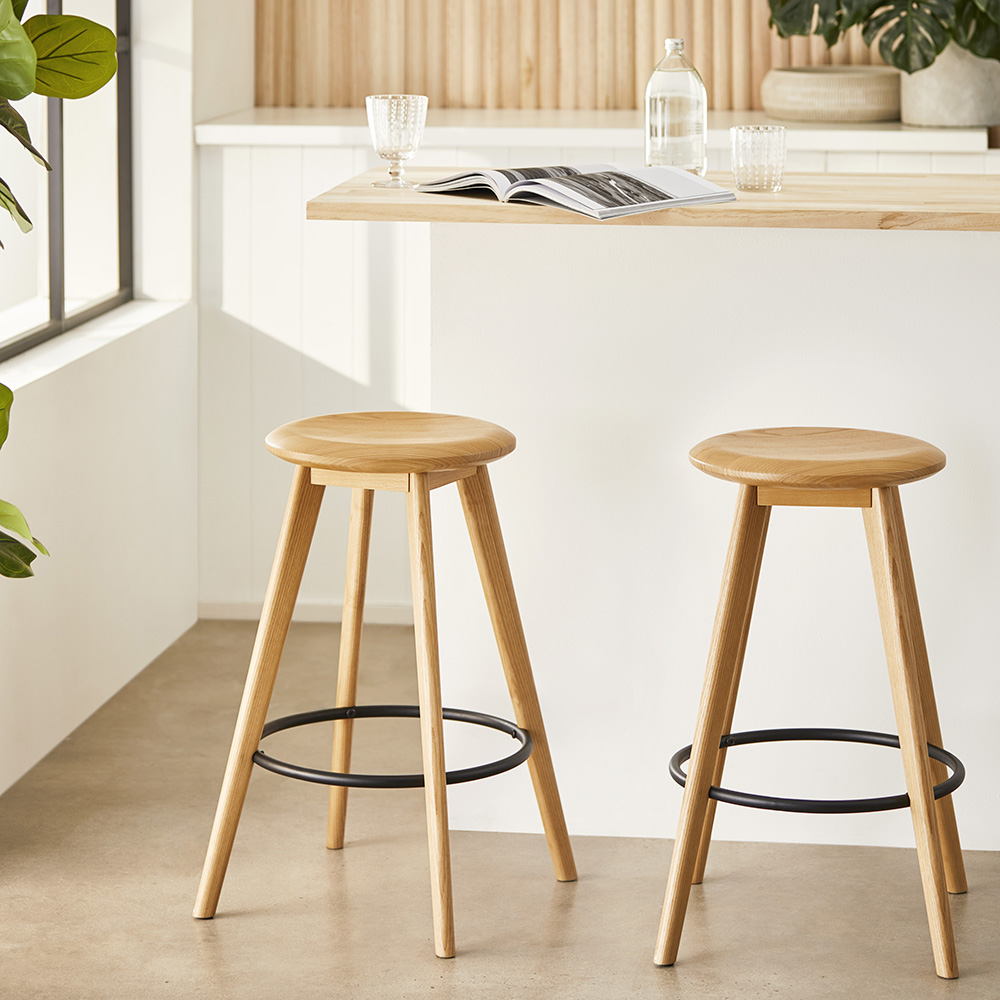 Asher Natural Black Counter Stool Furniture Adairs