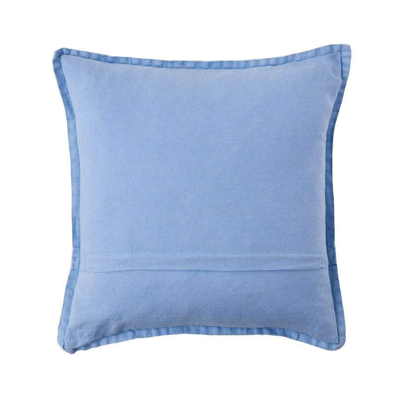 Belgian Pacific Blue Vintage Washed Linen Cushion