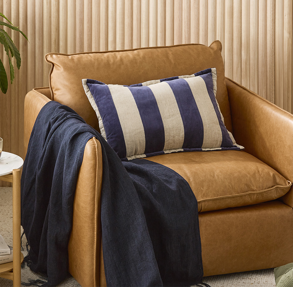 Navy hotsell stripe pillow