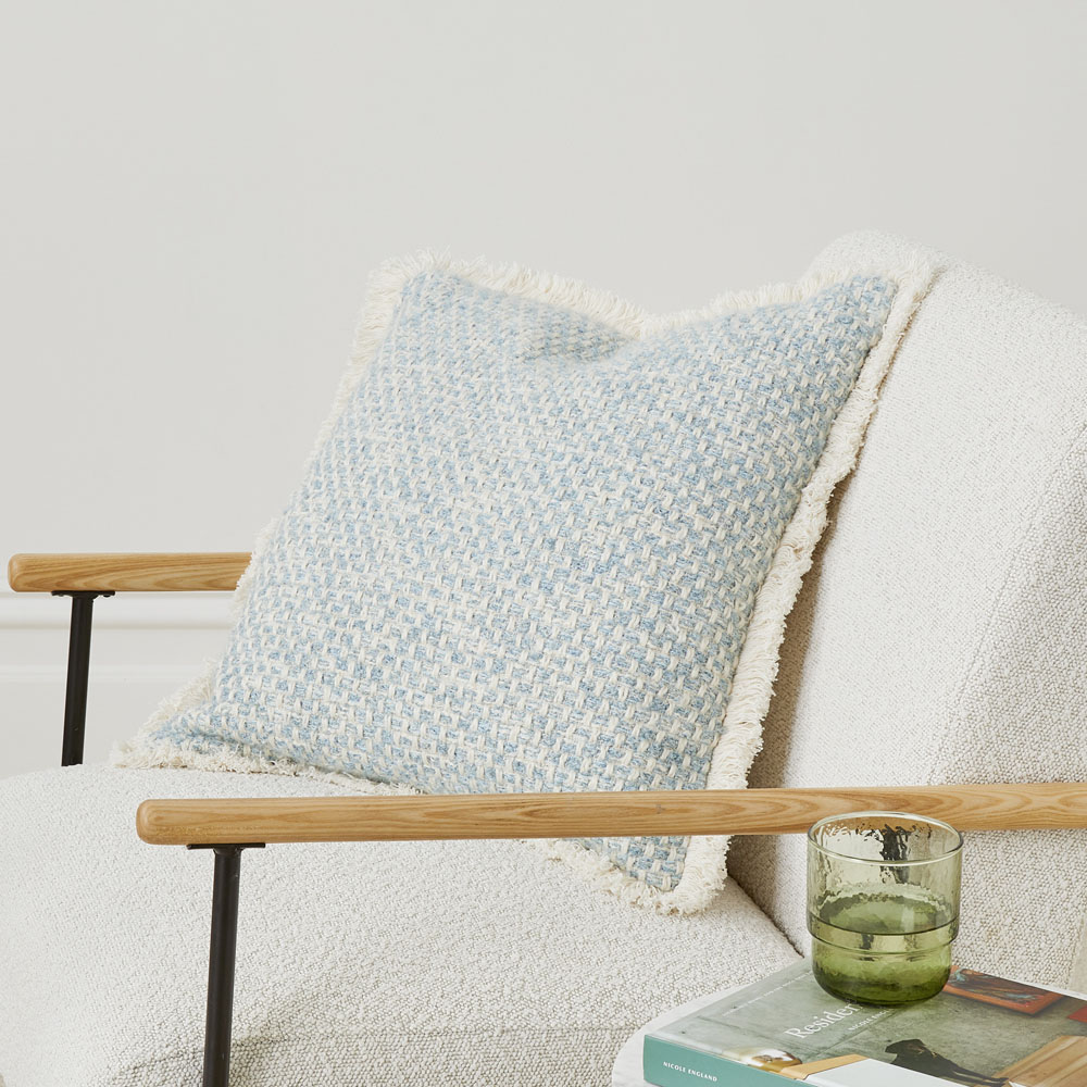 Blue textured clearance cushions