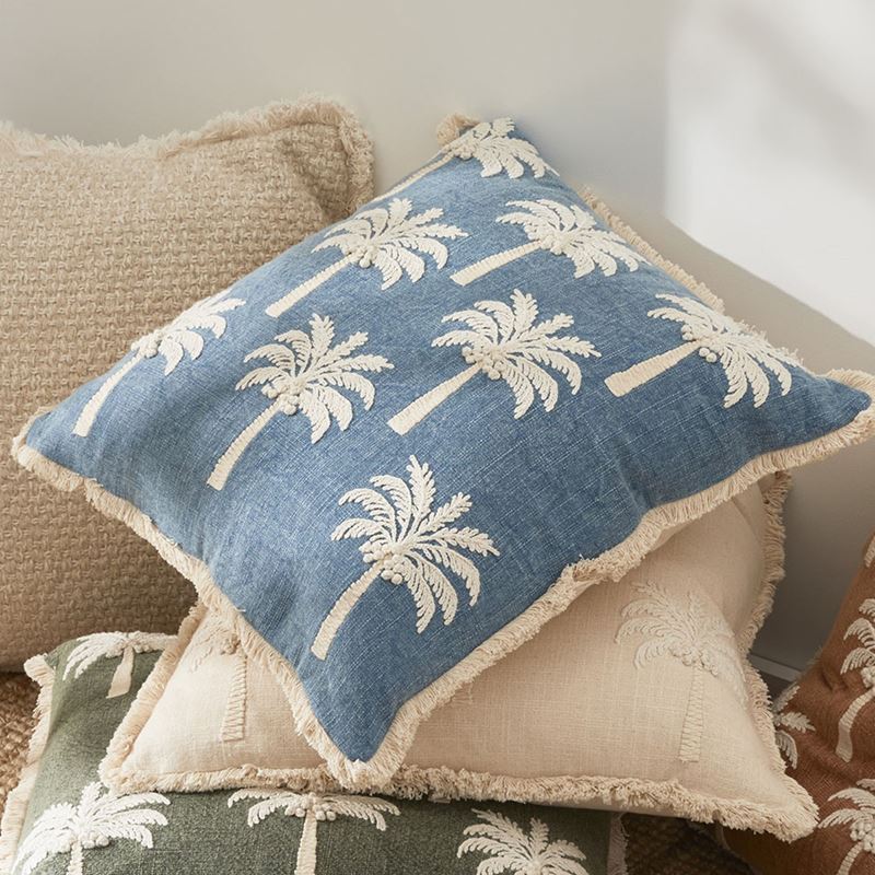 Coconut Palm Blue Cushion