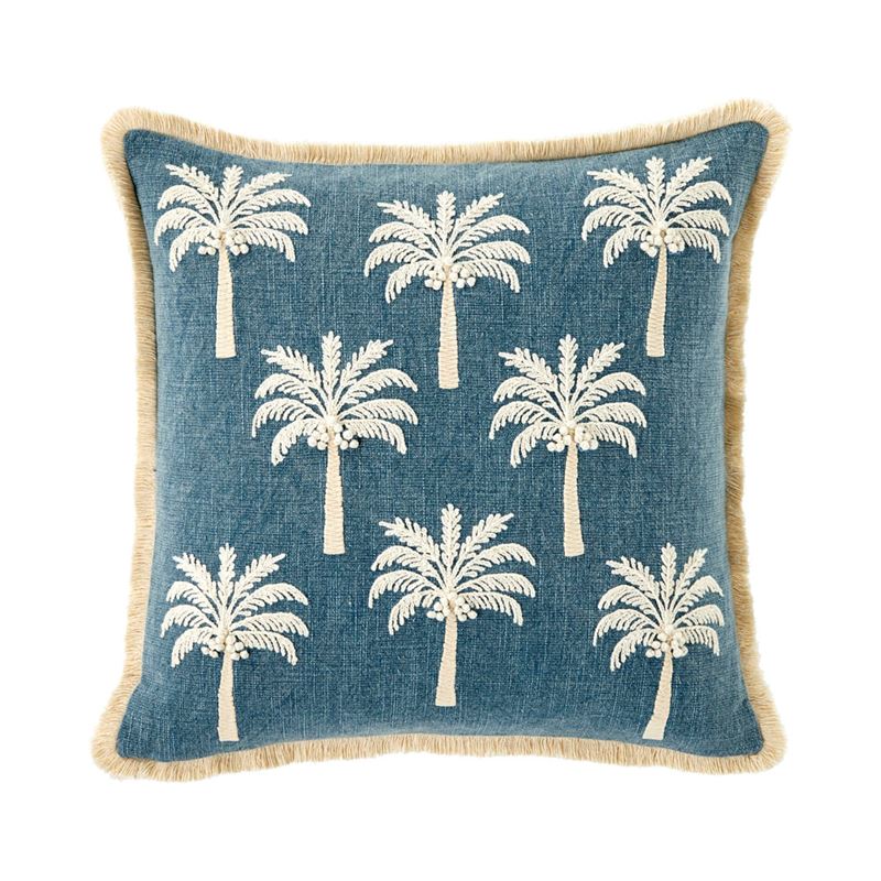 Coconut Palm Blue Cushion