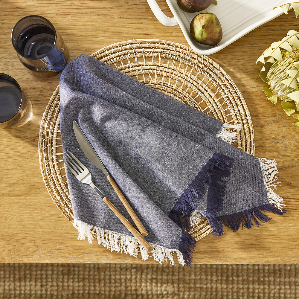Sebastien & Groome Linen-Look Polyester Table Runner (Denim) | Kitchen  Stuff Plus