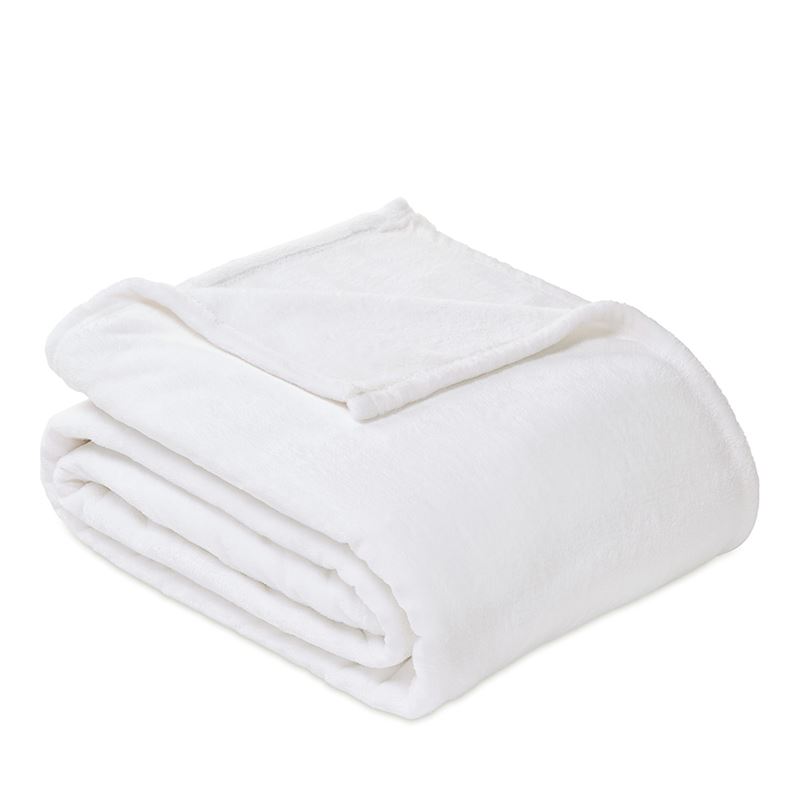 Aspen White Fleece Blanket | Adairs