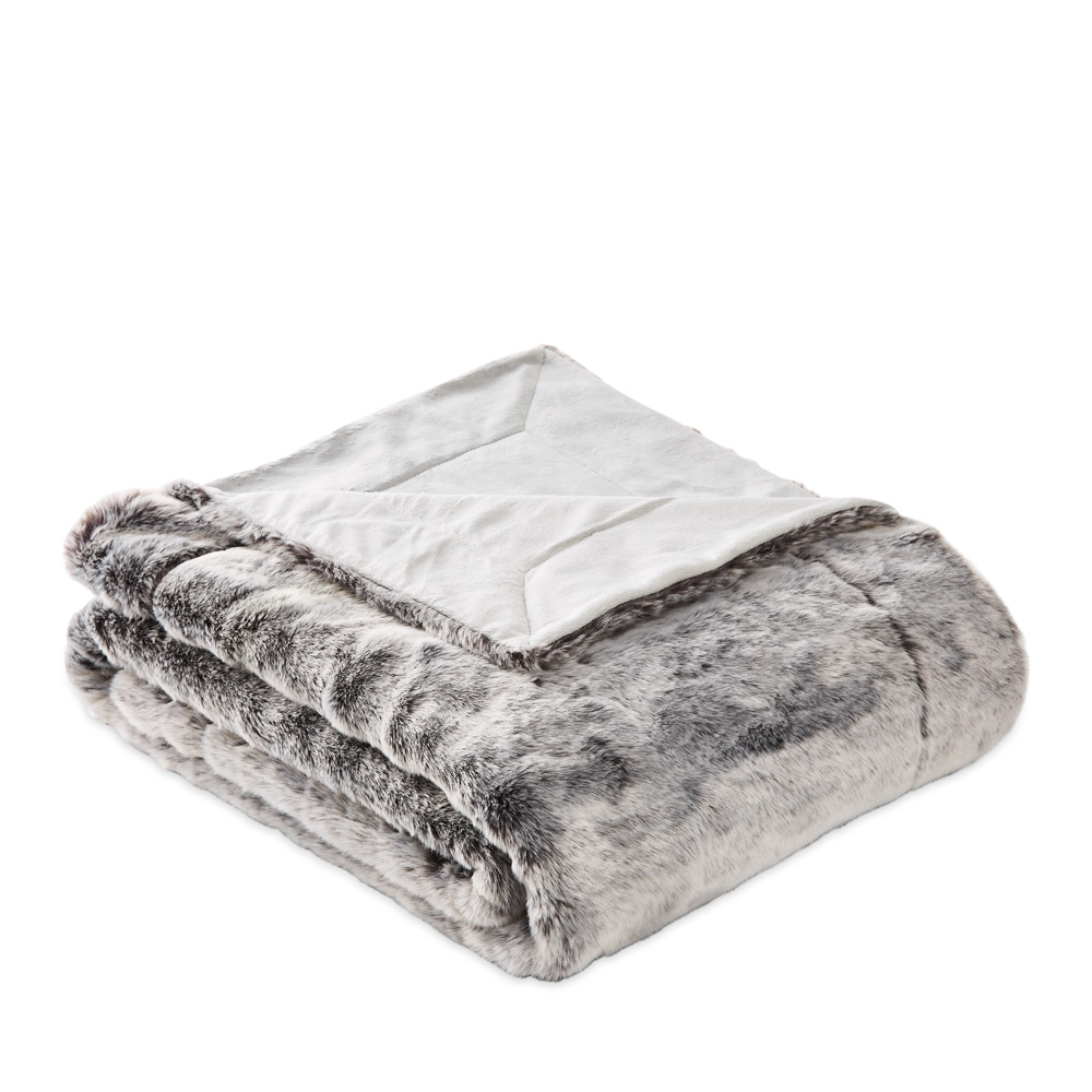 Montana Grey Wolf Fur Blanket | Adairs