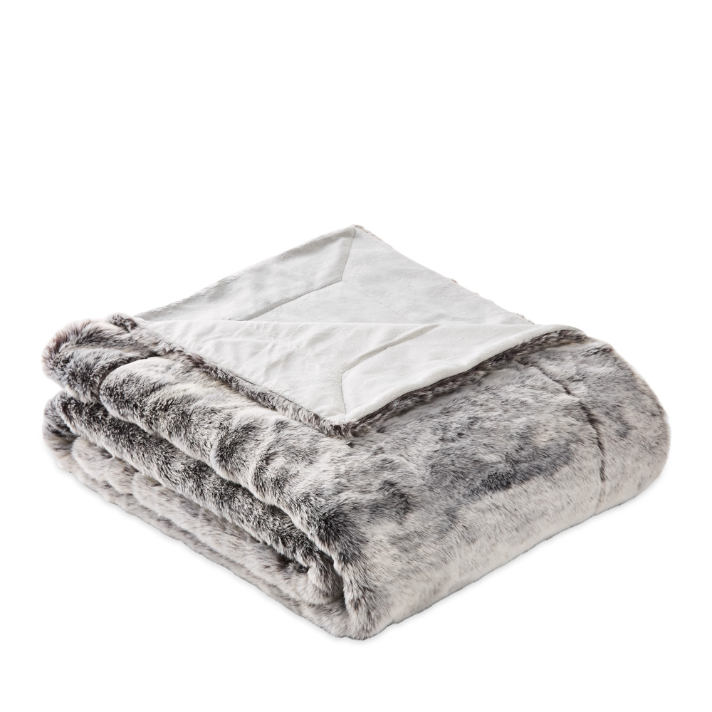 Montana Grey Wolf Fur Blanket Blankets Adairs