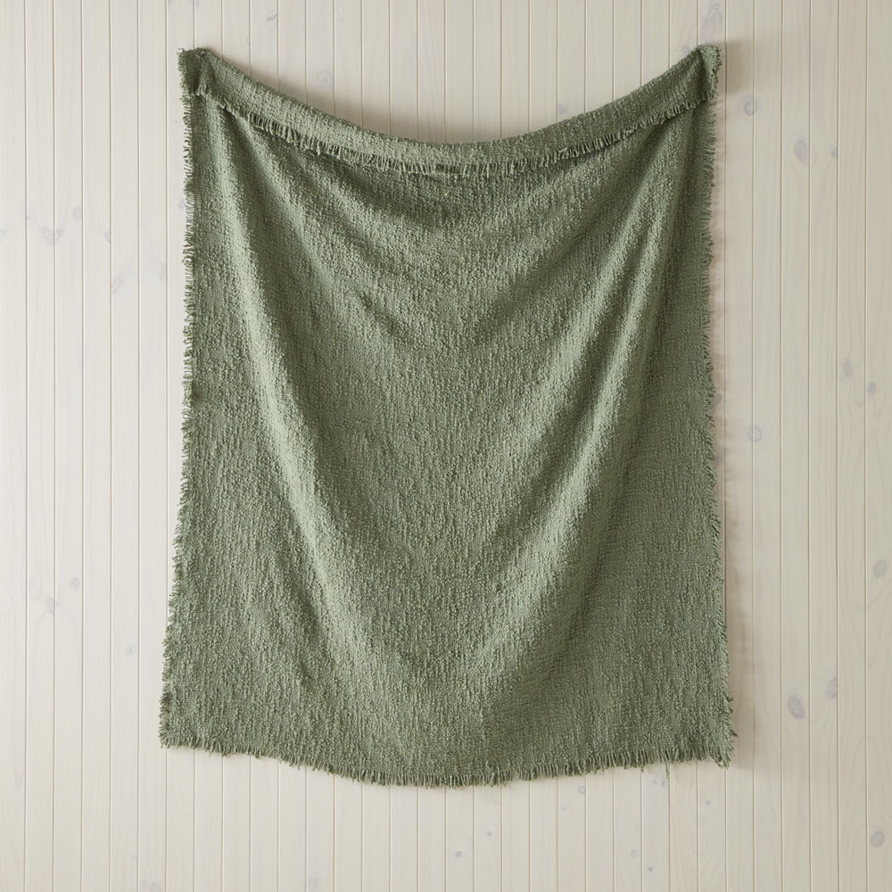 Leiden Olive Boucle Throw Adairs